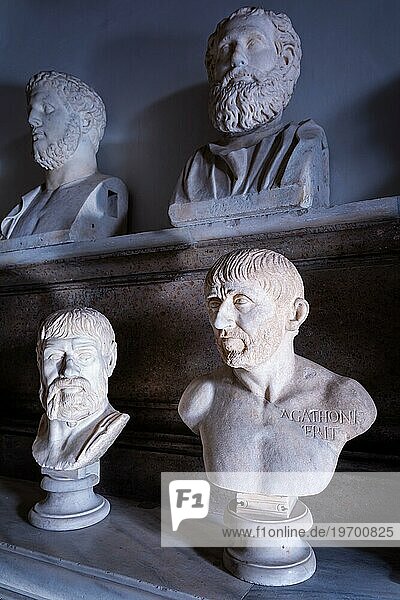 Römische Büsten  Saal der Philosophen  Palazzo Nuovo  Kapitolinische Museen  Rom  Latium  Italien  Europa