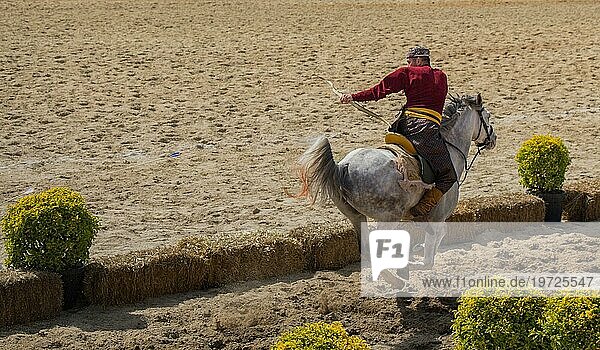 Osmanischer Bogenschütze beim Reiten und Schießen zu Pferd