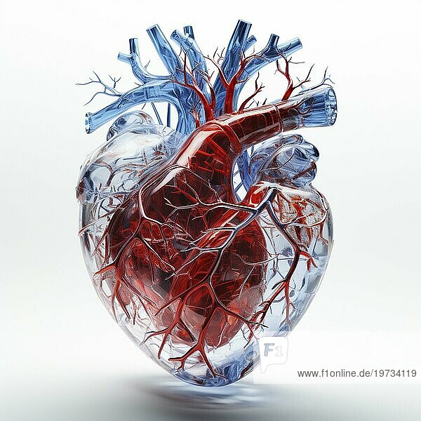 Transparent menschlichen Blick auf das Herz  Symbolbild Herz  Herzkrankheit Herzinfarkt covid und lange covid  AI generiert Kunst