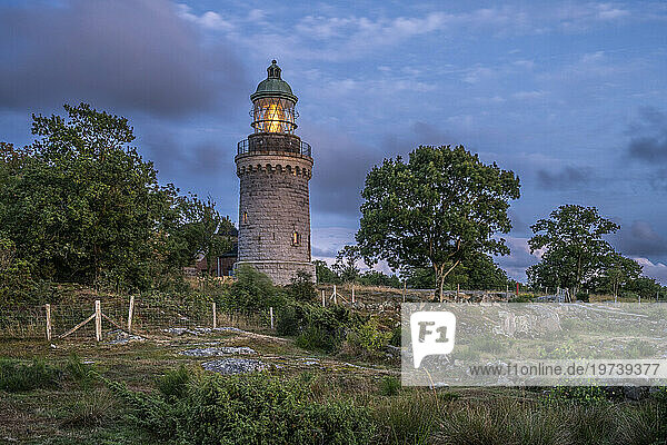 Denmark  Bornholm  Hammeren Lighthouse at dusk