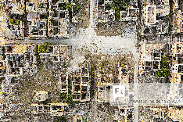 Italy  Sicily  Poggioreale  Aerial view of ghost town ruined by earthquake