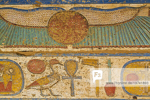Detail on a wall at Medinet Habu; Luxor  Egypt