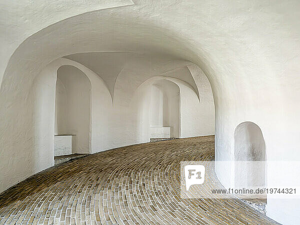 Equestrian staircase inside the Round Tower  Copenhagen  Denmark  Scandinavia  Europe