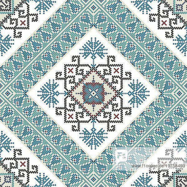 Traditionelle georgische Volkskunst Stickerei Vektor Muster