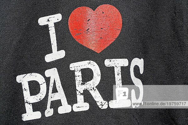 I LOVE PARIS  TShirtbeschriftung  Paris  Frankreich  Europa