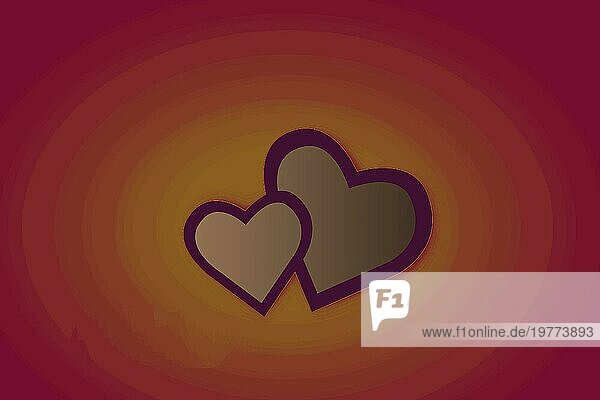 Zwei verbundene Herzen für Valentinstag Liebe Konzept
