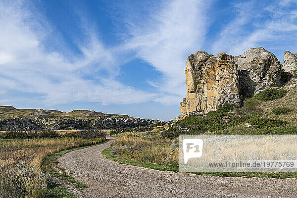 Hoodoos entlang des Milk River, Writing-on-Stone Provincial Park, UNESCO-Weltkulturerbe, Alberta, Kanada, Nordamerika