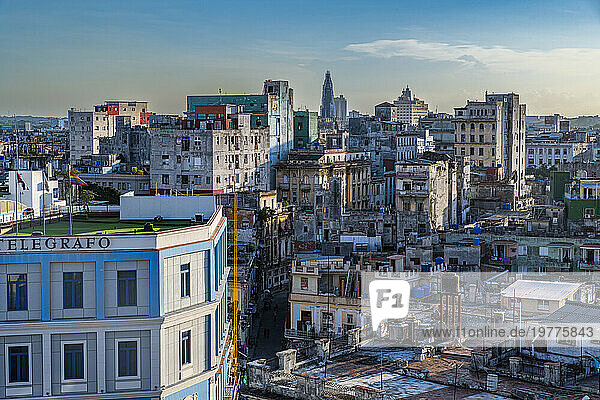 View over the old town of Havana  Cuba  West Indies  Central America