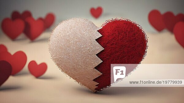 Liebe  Valentinstag Konzepte. Liebe Symbol  Konzept für Valentinstag  Hochzeit etc. Herz Elemente für Liebe Konzept Design. AI generiert