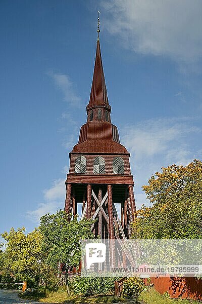 Hällestadsstapeln Glockenturm  Freilichtmuseum Skansen  Djurgarden  Stockholm  Schweden  Europa