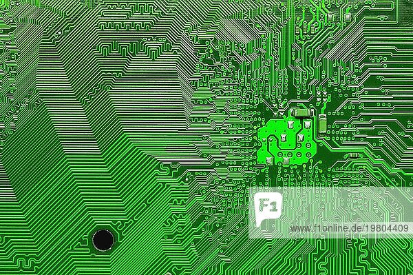 Green Circuit Board  elektronische Computer Hardware Technologie. Motherboard digitaler Chip. Technische Wissenschaft
