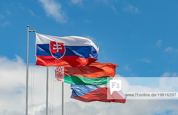 Ein Bild einiger slawischer Länder (insbesondere der Slowakei)  das am Slavín Denkmal ausgestellt ist