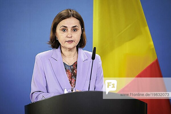 Luminita Teodora Odobescu  Ministerin für Auswärtige Angelegenheiten von Rumänien  aufgenommen im Rahmen einer Pressekonferenz nach dem gemeinsamen Gespräch im Auswärtigen Amt in Berlin  04.09.2023