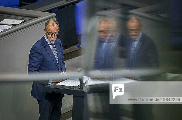Friedrich Merz  leader of the CDU CSU parliamentary group  speaks in the debate on the European Council in the Bundestag