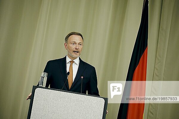 3rd High-level financial dialogue between Germany and China. Christian Lindner (FDP)  Federal Minister of Finance  during the press statement after the end of the meeting. Frankfurt  01.10.2023