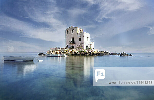 Italy  Sicily  House on isolated islet