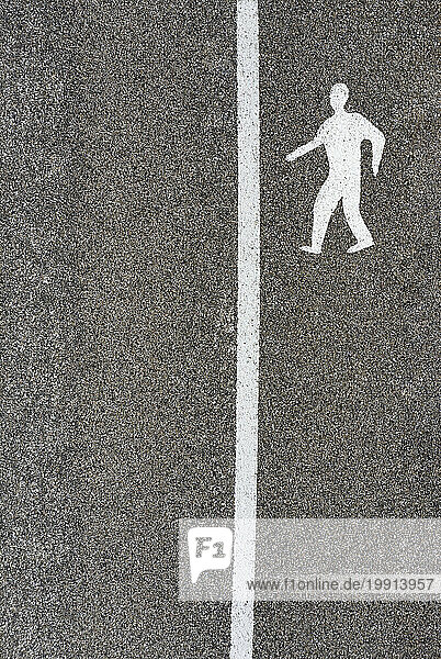Crosswalk markings on asphalt road