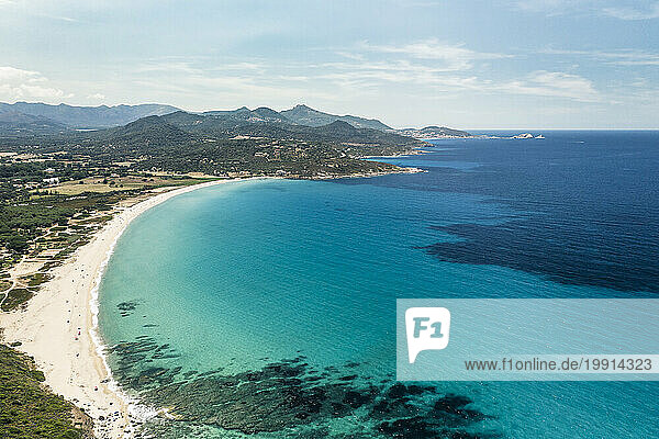 France  Haute-Corse  View of Losari beach and Mediterranean Sea
