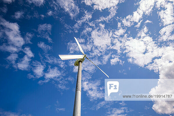 UK  Scotland  Wind turbine standing against sky