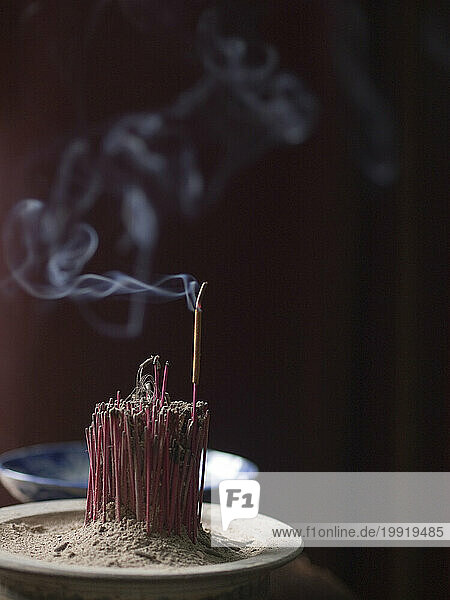 Incense sticks in a temple in Hoi An  Vietnam