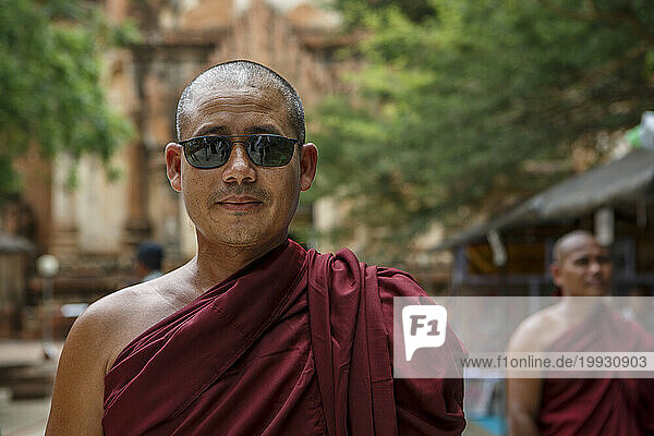 Portrait of Buddhist monk  Bagan  Mandalay  Myanmar