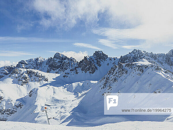 Austria  Tyrol  Axamer Lizum  Snowcapped peaks in European Alps