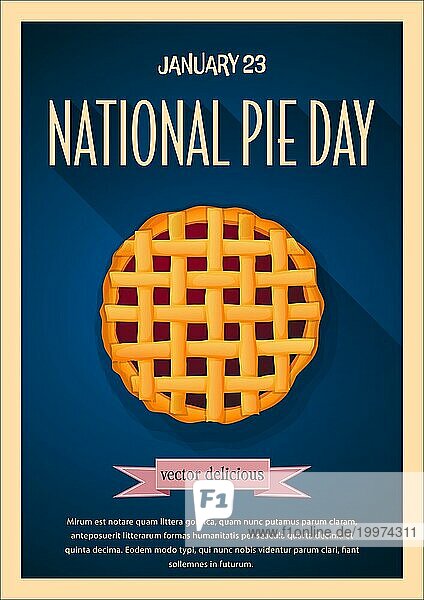 National Pie Day Karte  editierbare Vektor Illustration