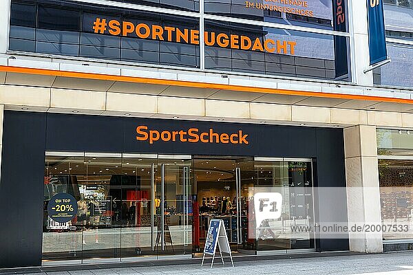 SportScheck shop Shop for sporting goods with logo on Königstraße in Stuttgart  Germany  Europe