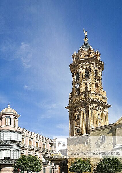 Kirchturm von San Sebastian  Stadtzentrum von Antequera  Provinz Malaga  Spanien  Europa