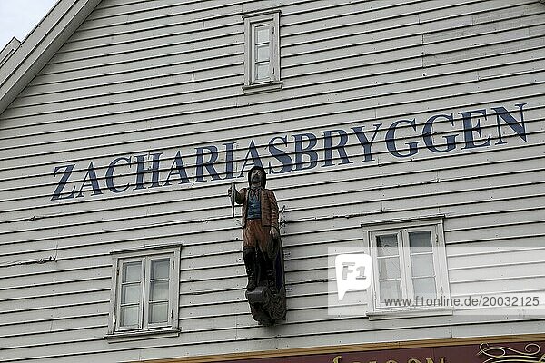 Historische Holzgebäude der Hanse Bryggen Gebiet  Bergen  Norwegen UNESCO Weltkulturerbe