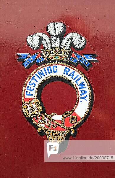 Ffestiniog railway logo sign symbol  Gwynedd  north west Wales  UK