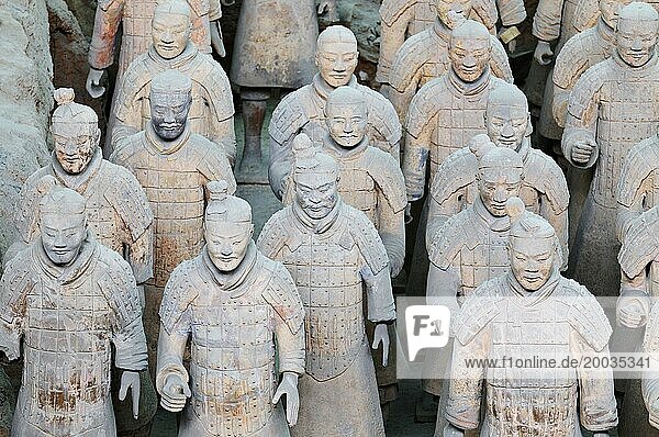 Stone soldiers from excavated tombs in China
