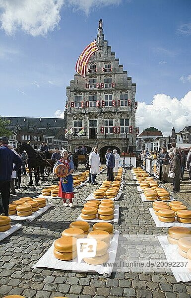 Gouda und Käsemarkt  Südholland  Niederlande  Europa