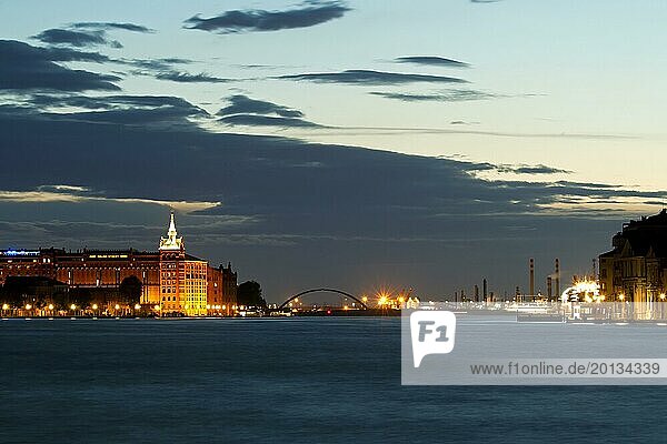 View of the small village of Giudecca in the lagoon of Venice  Italy  Europe