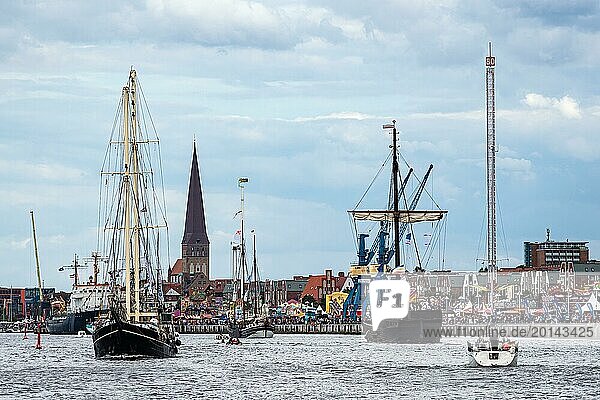 Sailing ships at the Hanse Sail in Rostock