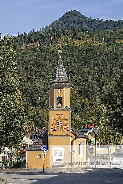 St Sebastian's Church in the Partenkirchen district  Garmisch-Partenkirchen  Werdenfelser Land  Upper Bavaria  Bavaria  Germany  Europe
