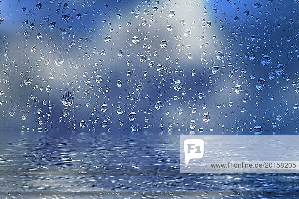 Regentropfen auf Glas als Hintergrund
