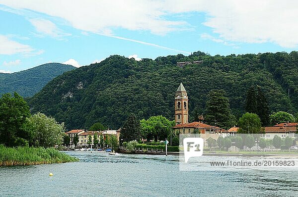 Tessin: Schiffsausflug von Lugano nach Ponte Tresa. Kreuzfahrt von Lugano nach Ponte Tresa  retro  vintage  alt