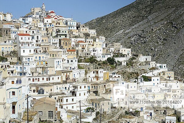 The small town of Olympos on Karpathos  Greece  Europe