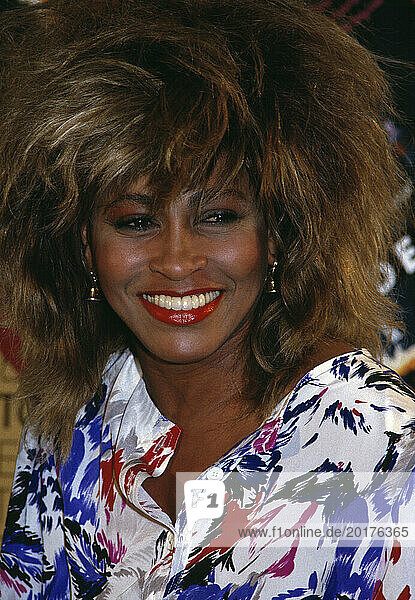 Celebrity. American-born (1939)  Swiss singer-songwriter. Tina Turner. 1980's.