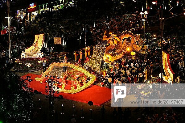 Vietnam: The new year celebration and parade starts in Saigon at the Eden place near the opera