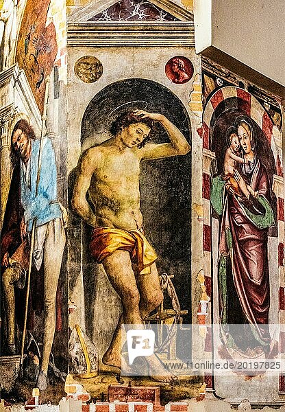 Fresken  Duomo di San Marco  Altstadt mit prachtvollen Adelspalaesten und Arkaden im venezianischen Stil  Pordenone  Friaul  Italien  Pordenone  Friaul  Italien  Europa