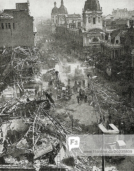 The ruins of Smithfield Market  London  England  where one of the last V2 rockets fell in 1945 killing 110 people and injuring 123 more. From The War in Pictures  Sixth Year.