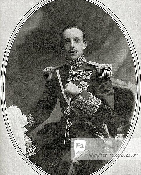 Alfonso XIII  1886 – 1941  aka El Africano or the African. King of Spain. From Mundo Grafico  published 1912.