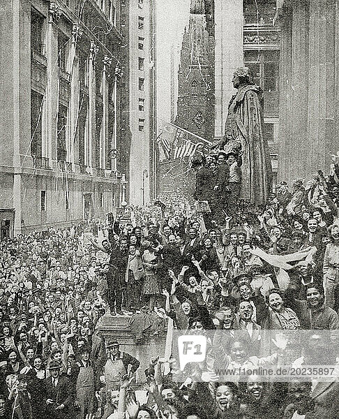 VE-Day in New York  8 May  1945. From The War in Pictures  Sixth Year.