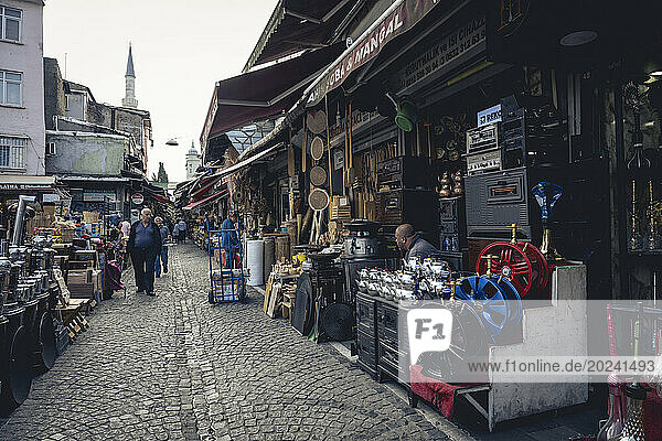 Shops around the Egyptian Bazaar in Istanbul; Istanbul  Turkey