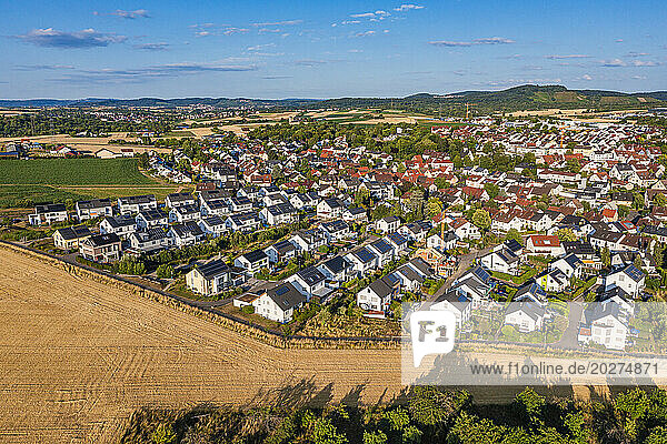 Germany  Baden-Wurttemberg  Waiblingen  Aerial view of new development area with modern energy efficient houses