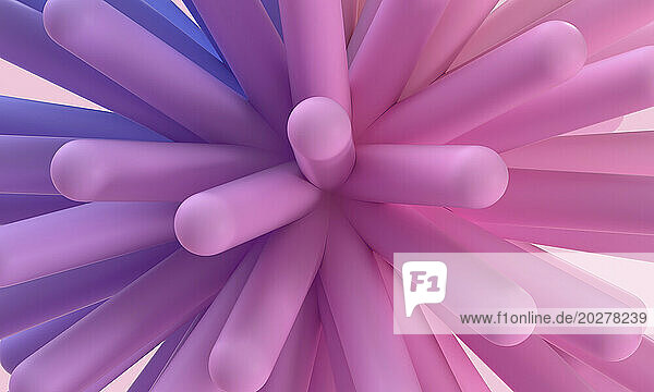 3D render of pink smooth columns