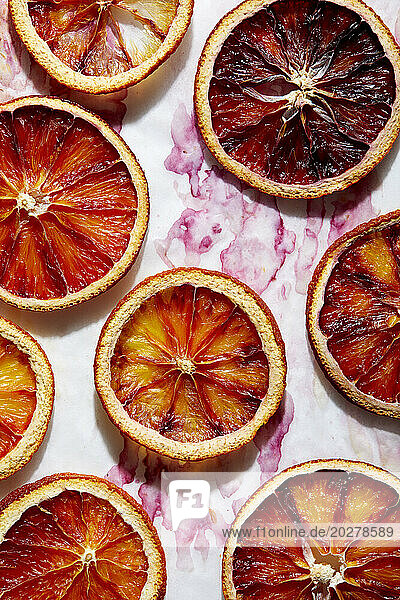 Close-up of dried blood orange slices