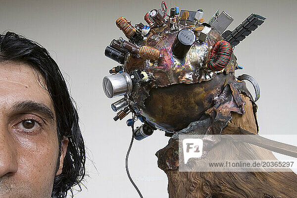 E-waste sculptor  Austin  Texas.